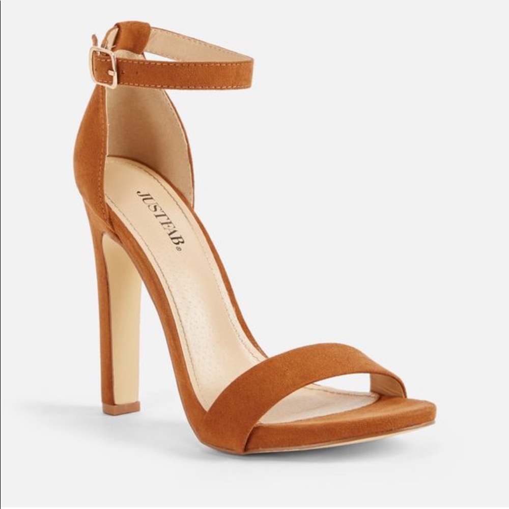 JustFab Faux Leather Suede Heels Brown